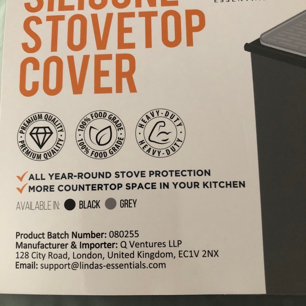 Premium Silicone Essentials Black Stove Top Protector Mat - Non-Slip Heat Shield - Picture 3 of 4